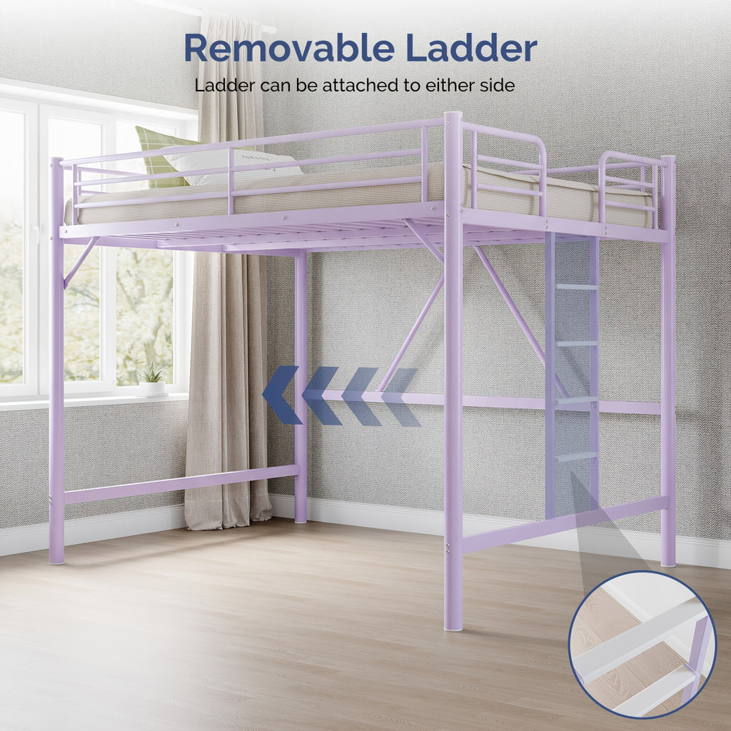 queen loft bed frame flat rungs   spring required heavy - Temu