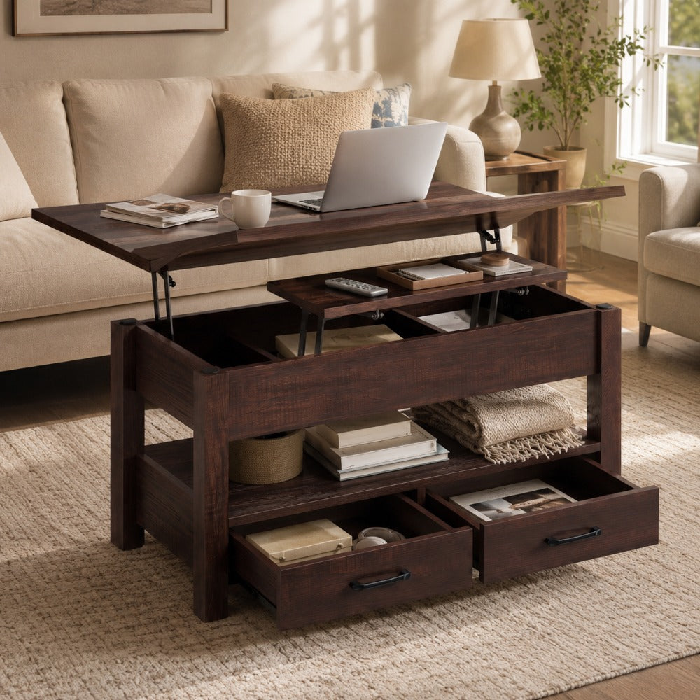 lift top coffee table convertible coffee table drawers - Temu