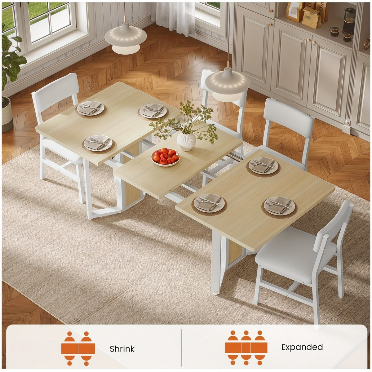 contemporary dining table set 4 6 individuals featuring a 63 - Temu