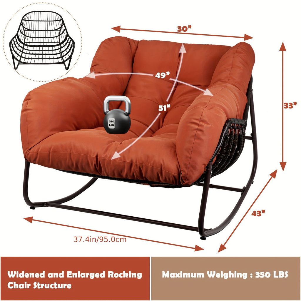 papasan rocking chair outdoor weather wicker papasan patio - Temu