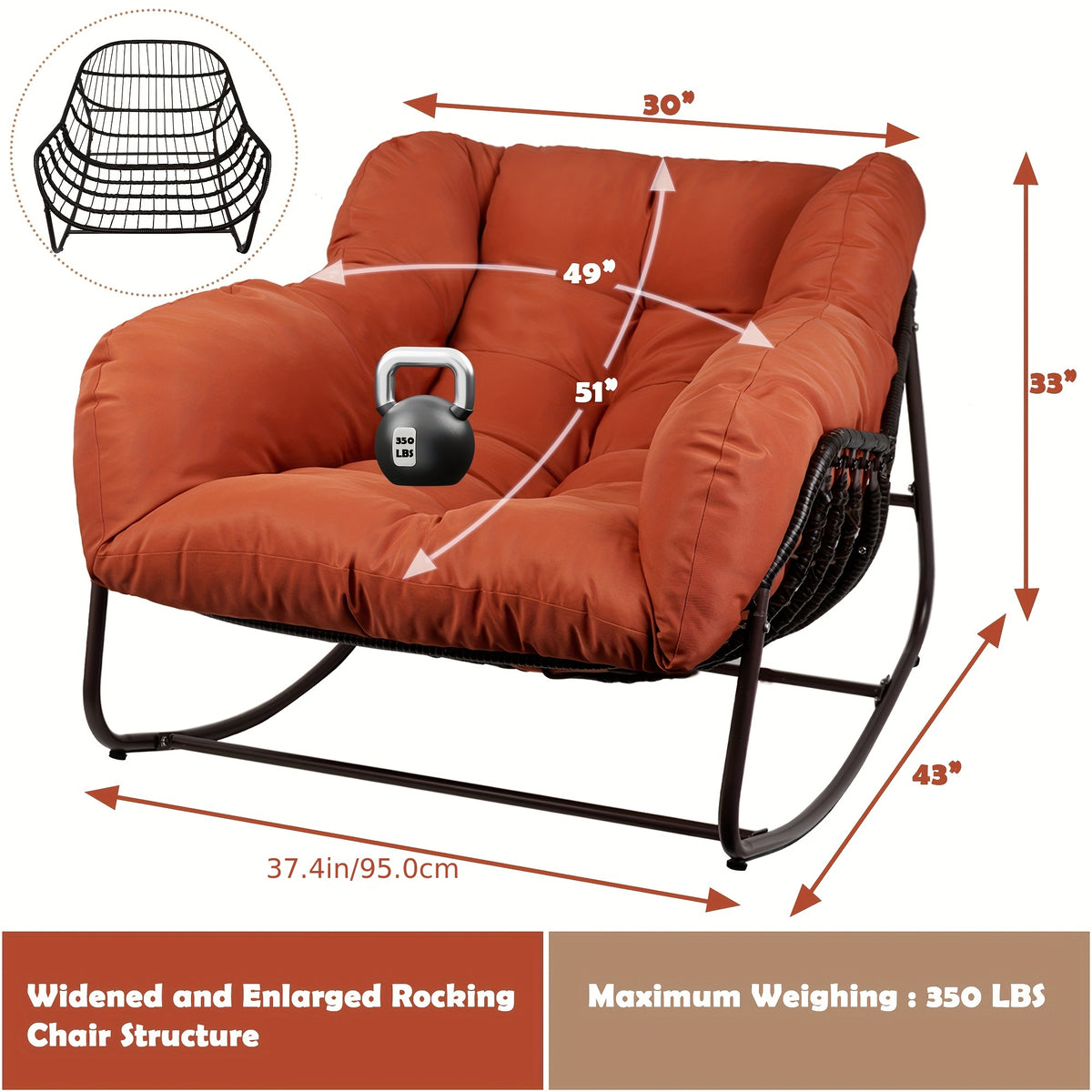 papasan rocking chair outdoor weather wicker papasan patio - Temu