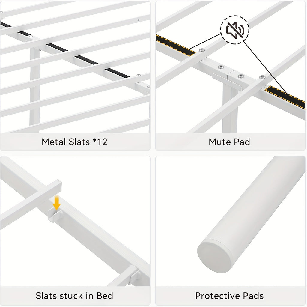 bed frame platform headboard footboard bed frame mattress - Temu