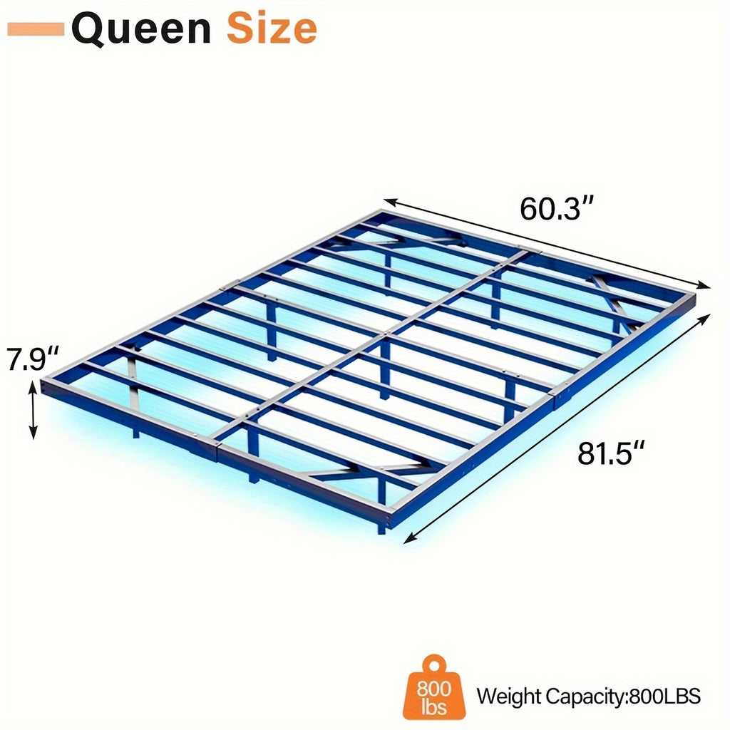 full queen king size floating bed frame led lights heavy - Temu