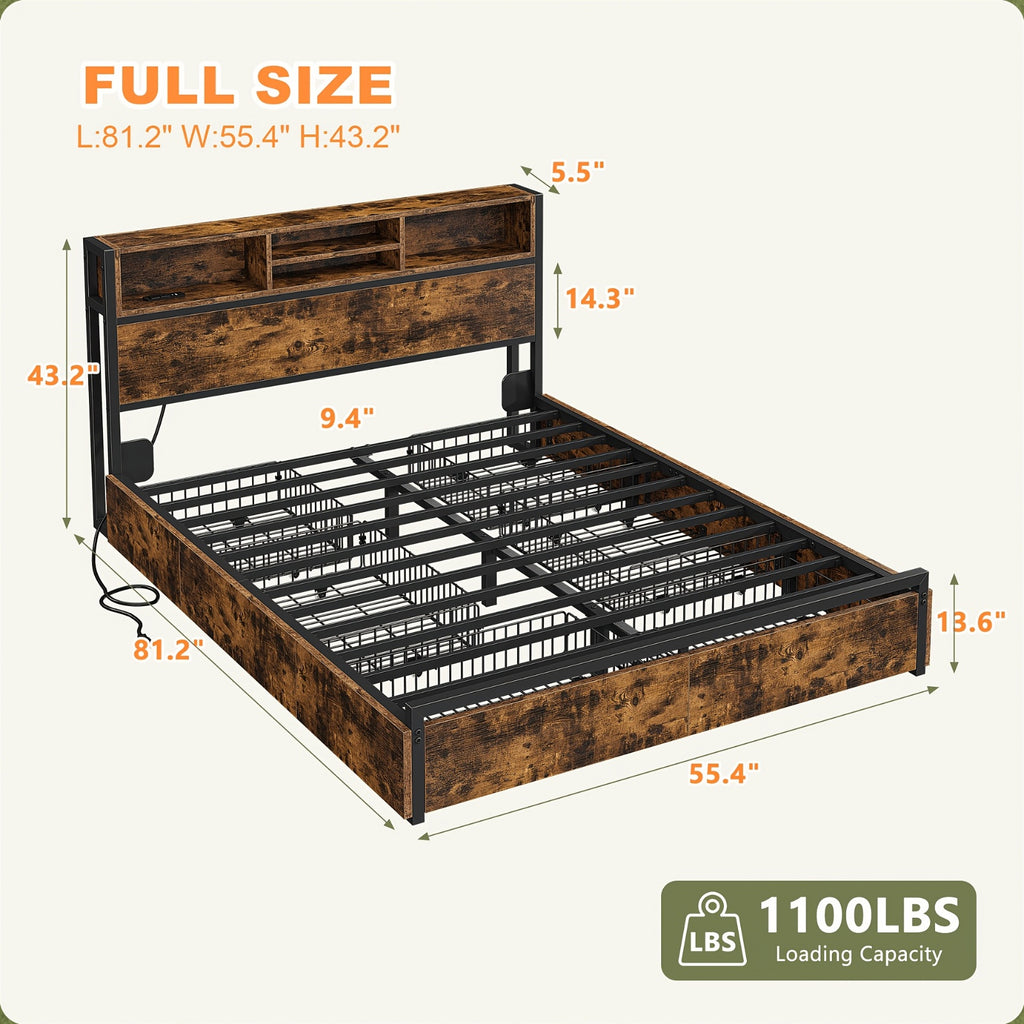 king queen full size storage bed frame 8 9 drawers headboard - Temu