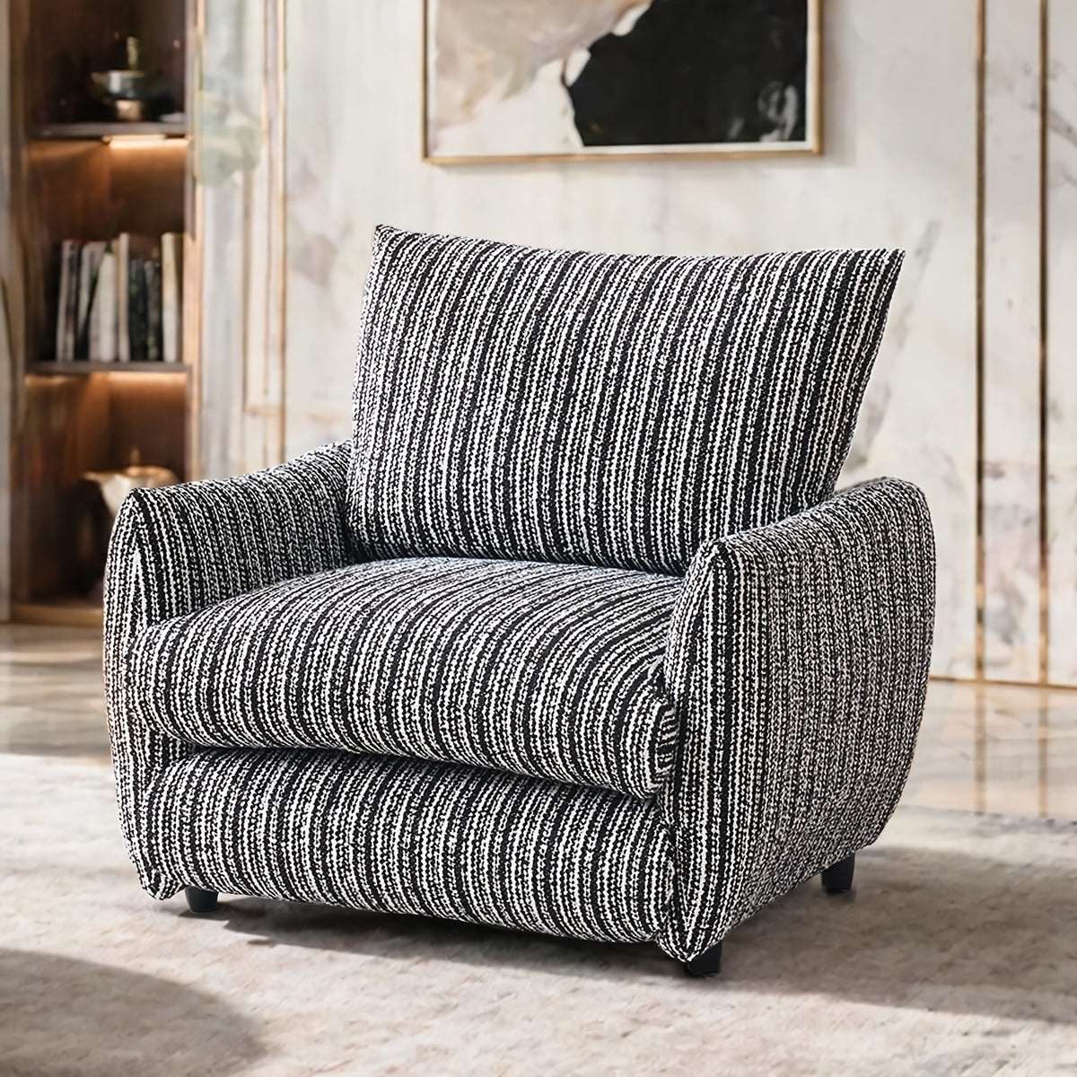 oversized accent chair comfy upholstered   century - Temu
