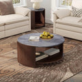 1pc modern round coffee table curved grey tabletop storage - Temu