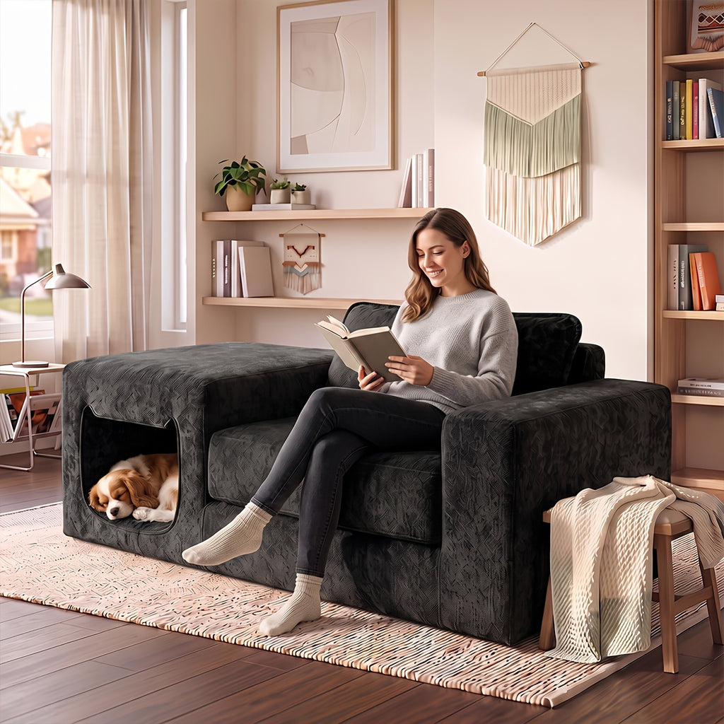 in one sofa humans pets chenille fabric single seater lounge - Temu