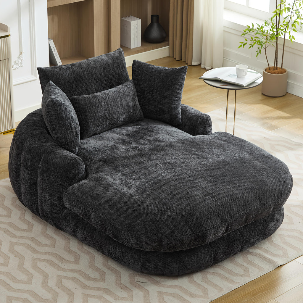 oversized chaise lounge chair indoor deep seat chenille - Temu
