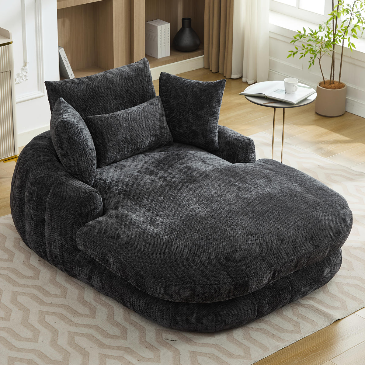 oversized chaise lounge chair indoor deep seat chenille - Temu