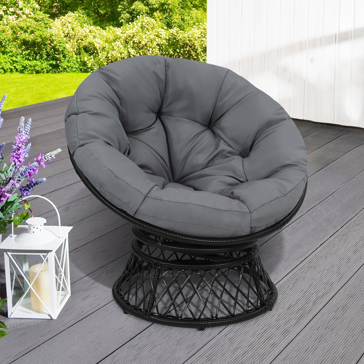 37 wicker papasan circle chair 360 swivel outdoor furniture - Temu