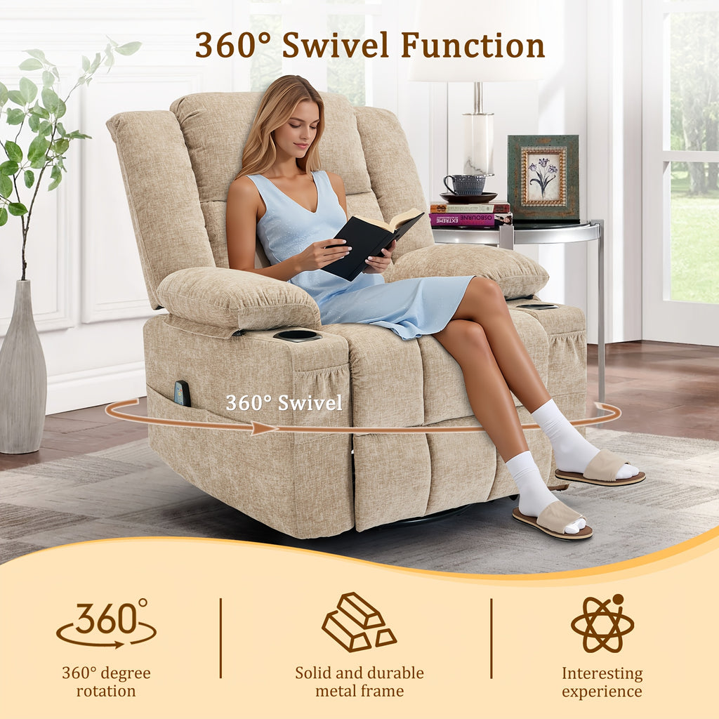 swivel recliner living room single lounge chair medium sized - Temu