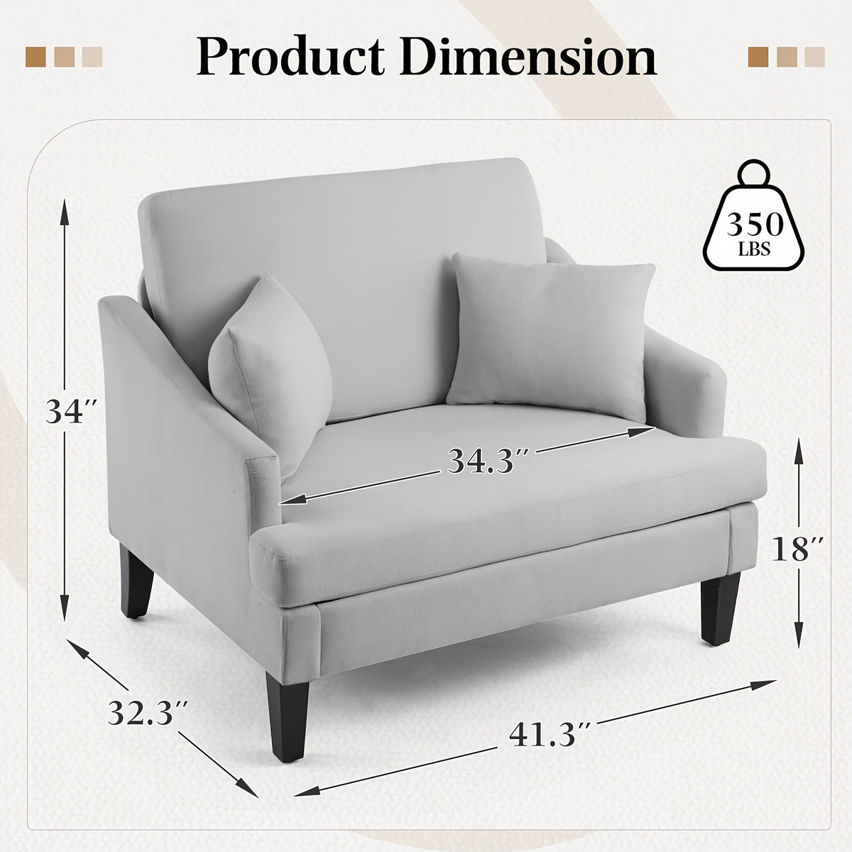 oversized accent chairs set 1 2 33 5 wide seat - Temu