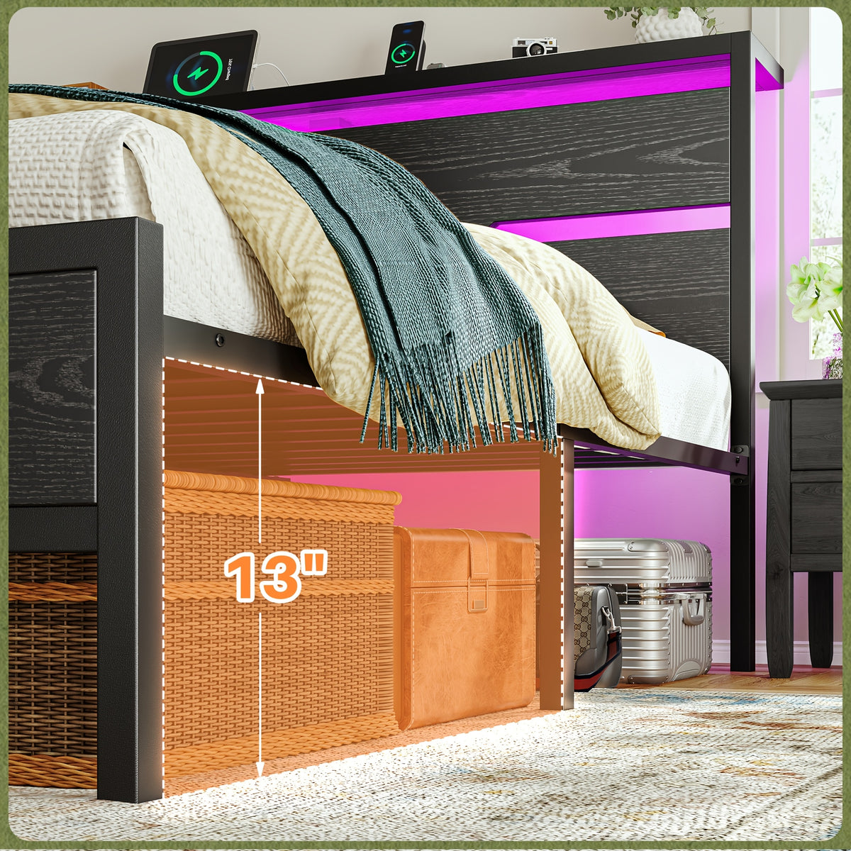 rustic farmhouse king bed frame headboard   - Temu