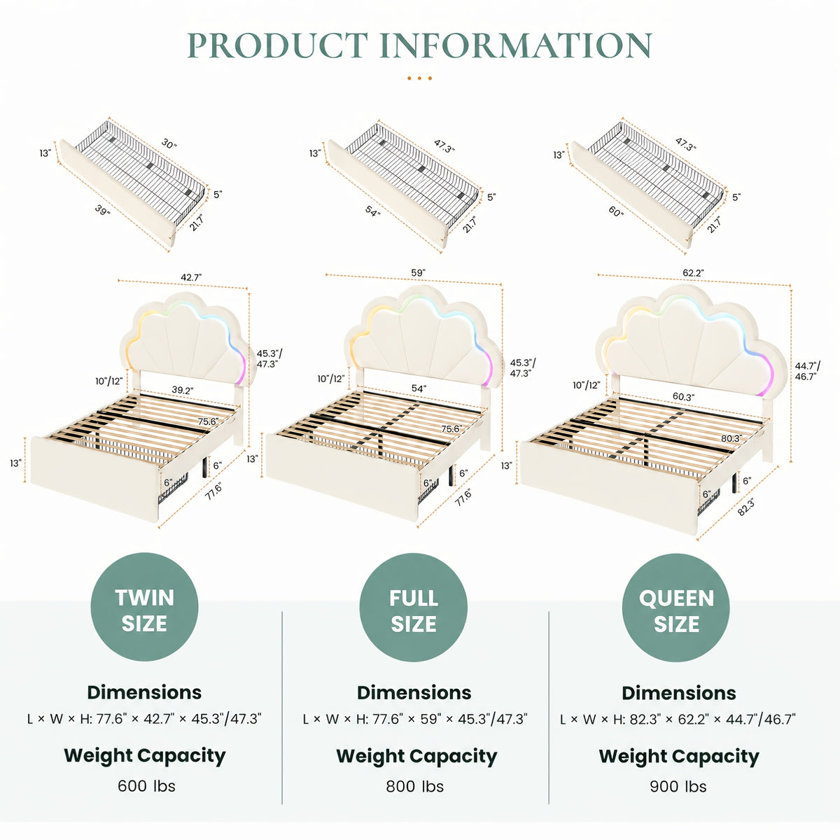 twin full queen size velvet princess petal bed frame - Temu