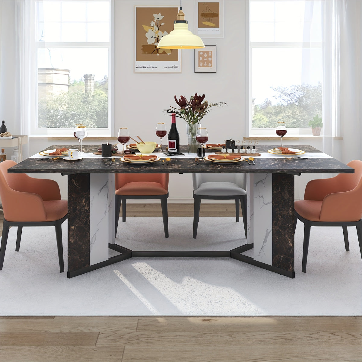 71 rectangle modern dining table office   room - Temu