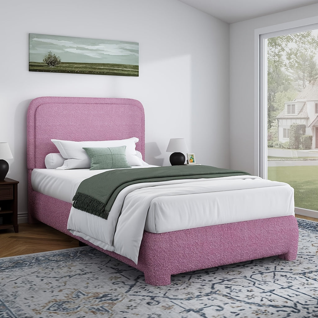 twin full   bed frame cloud boucle upholstered - Temu