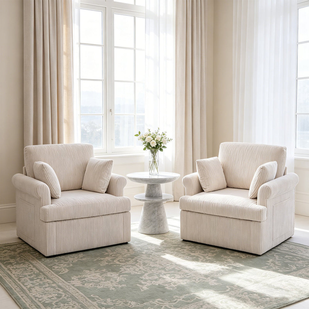 modern 360 swivel armchair 2 pillows accent lounge reading - Temu