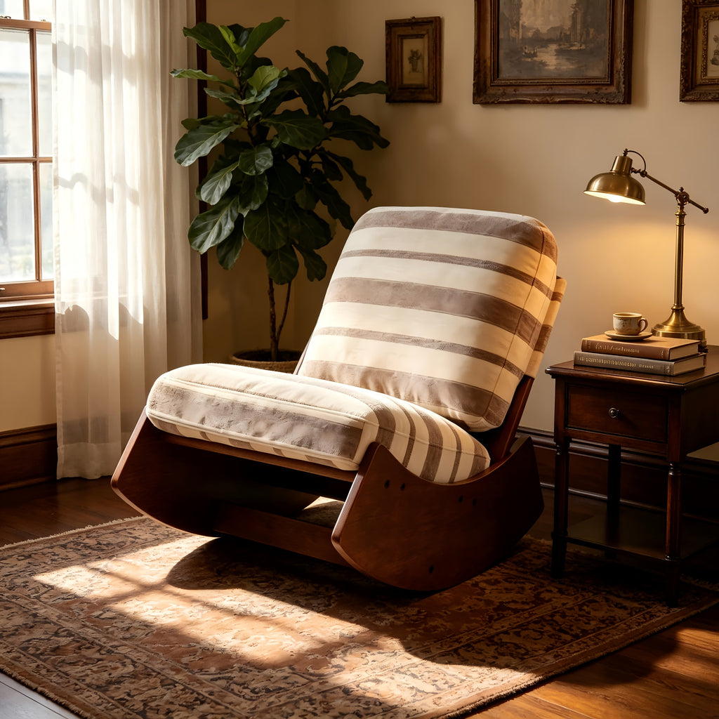 single retro   century modern rocking chair thick cushion - Temu