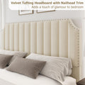 bed bed frame grey velvet queen bed frame 50 2 - Temu