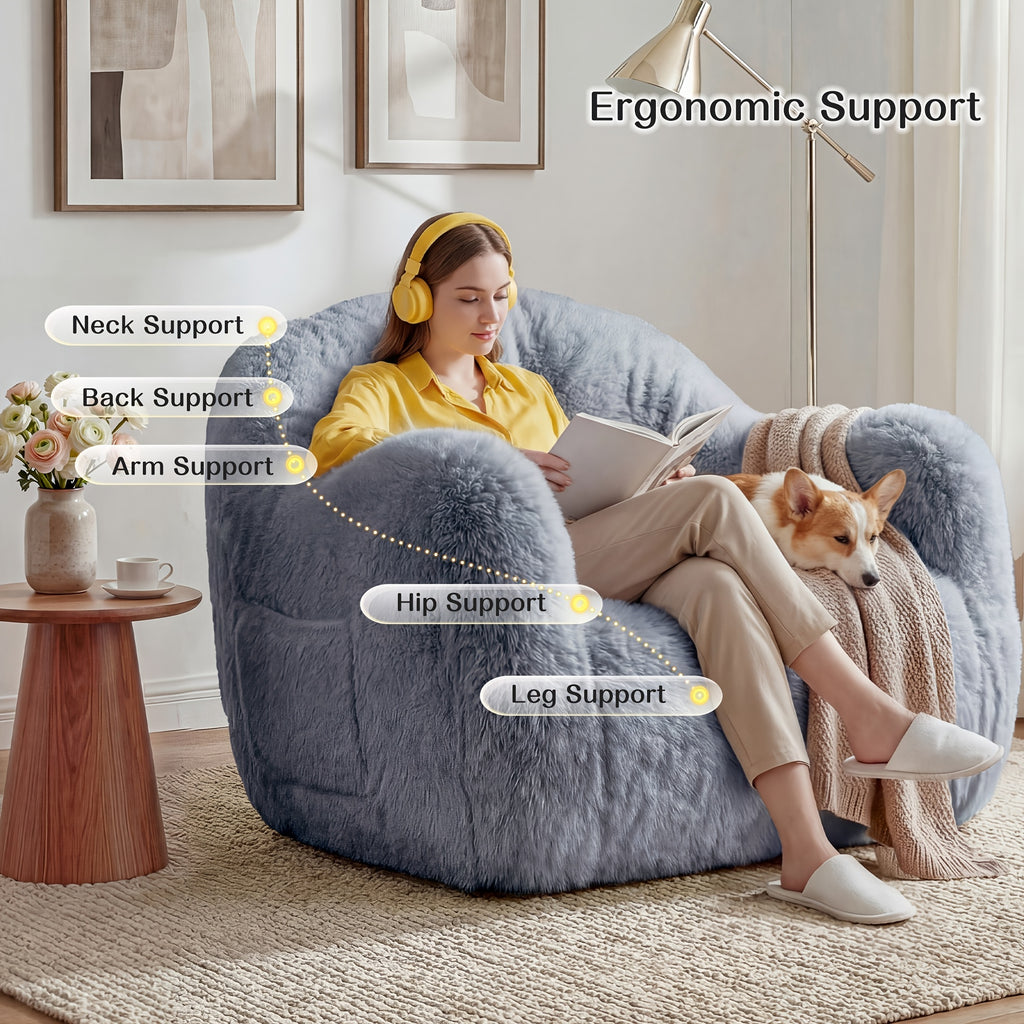 fluffy   bag chair armrests   - Temu