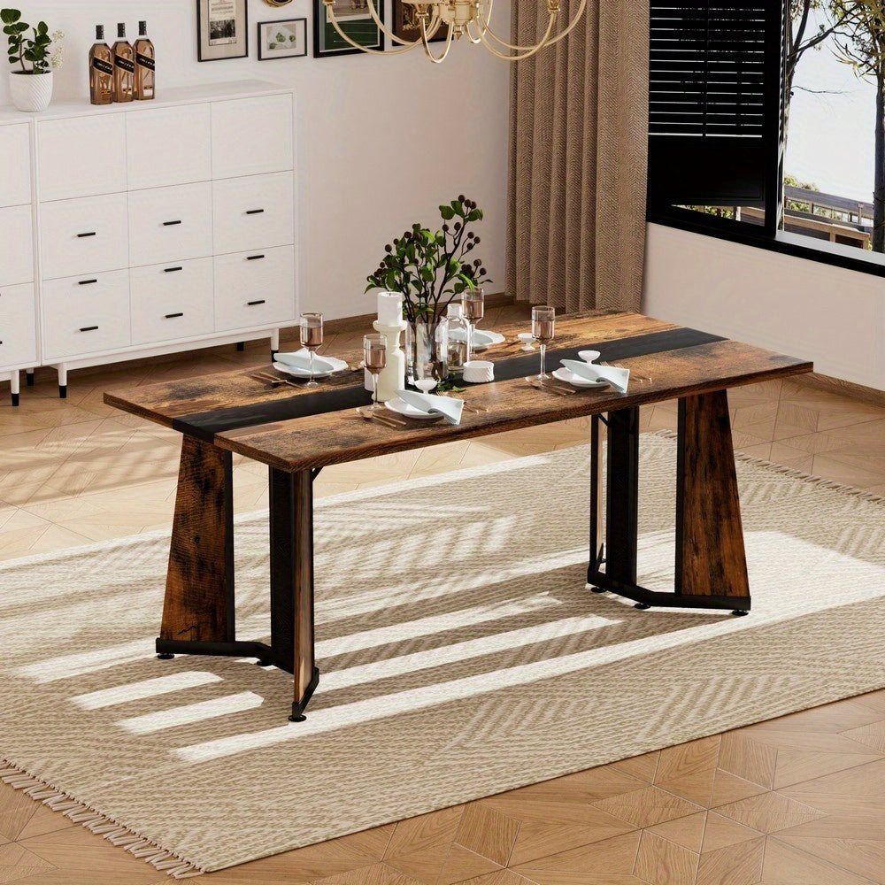 70 9 inch dining table 6 people modern rectangular kitchen - Temu