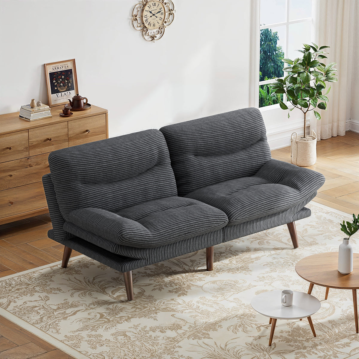 66 71 inch futon sofa bed adjustable backrest armrests - Temu