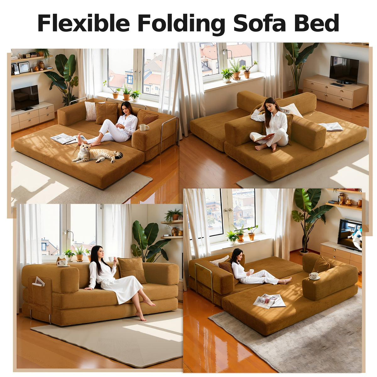 convertible sofa bed folds a compact floor couch a sleeper - Temu