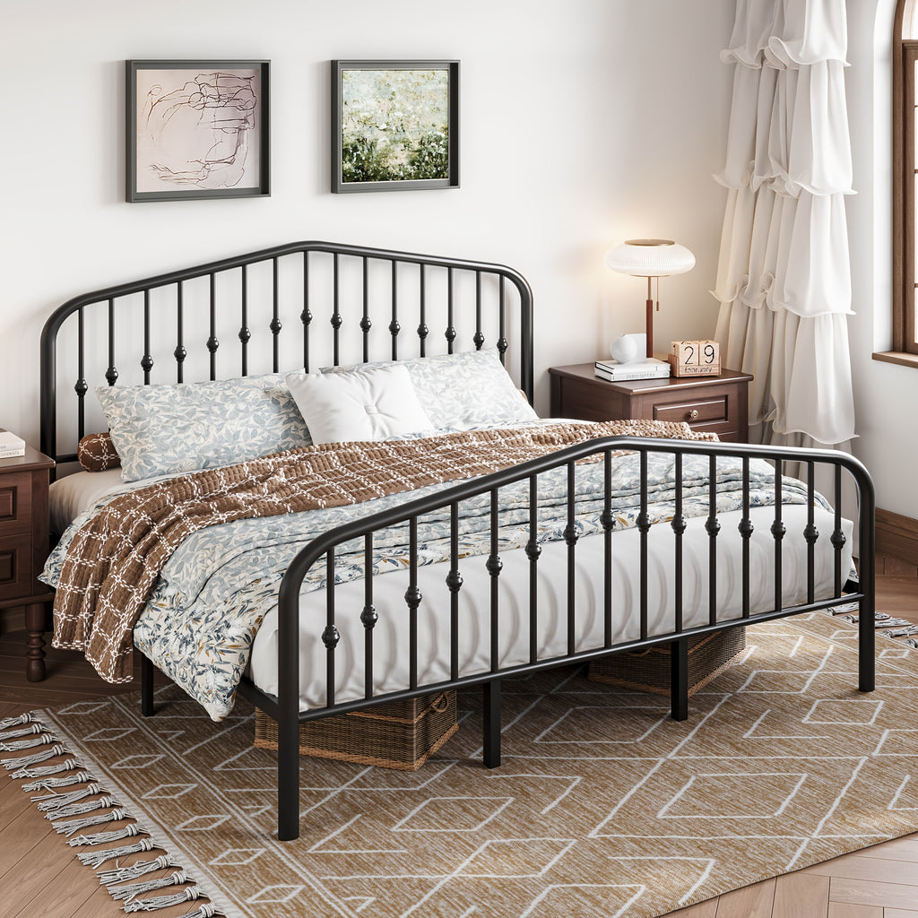 14 metal bed frame victorian headboard footboard - Temu