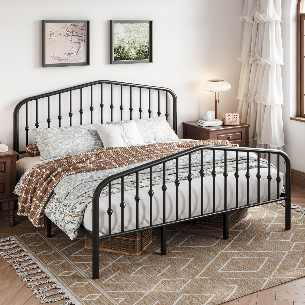 14 metal bed frame victorian headboard footboard - Temu