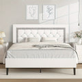 twin full queen bed frame tufted button headboard - Temu