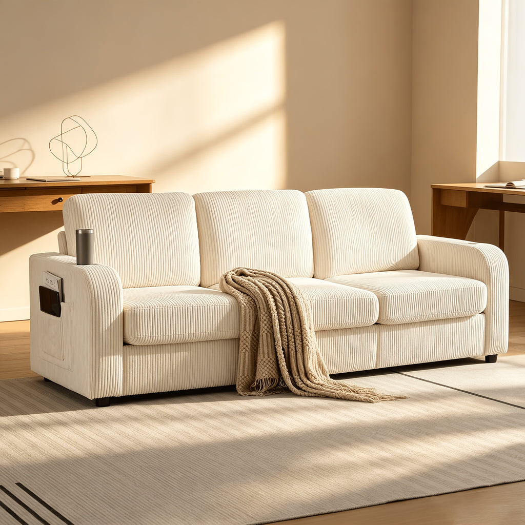 87 4 oversized 3 seater corduroy couch modern upholstered - Temu
