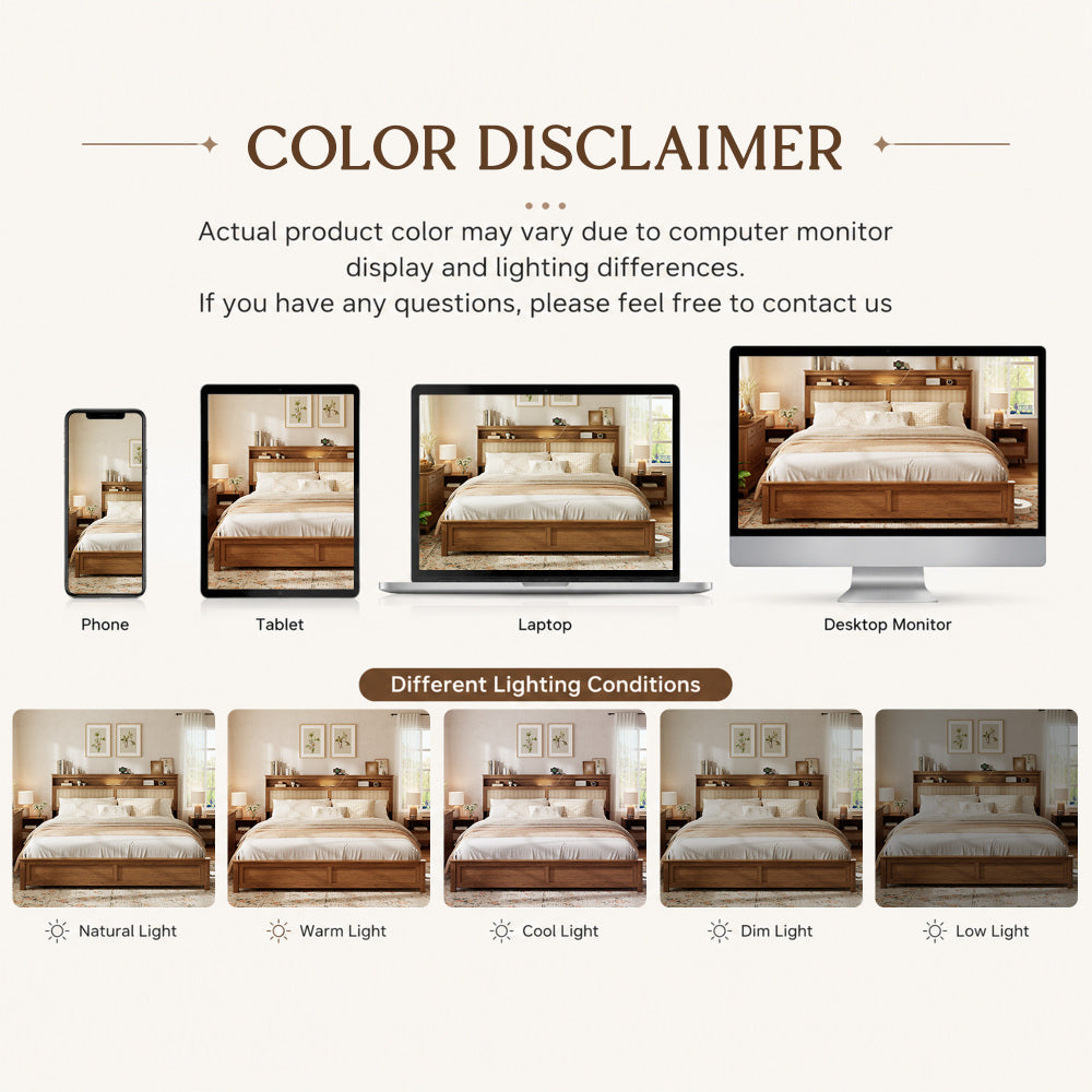 queen size bed frame rattan headboard built in led reading - Temu