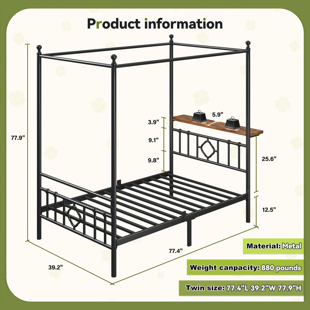 queen full twin size bed frame storage headboard - Temu