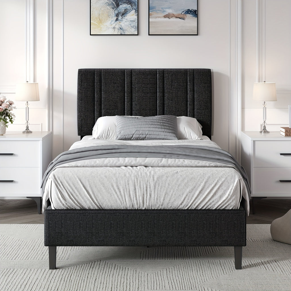 twin full queen size bed frame headboard sturdy wooden - Temu