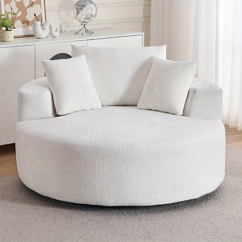 54 360 swivel   accent chair 3 pillows round sofa chair - Temu
