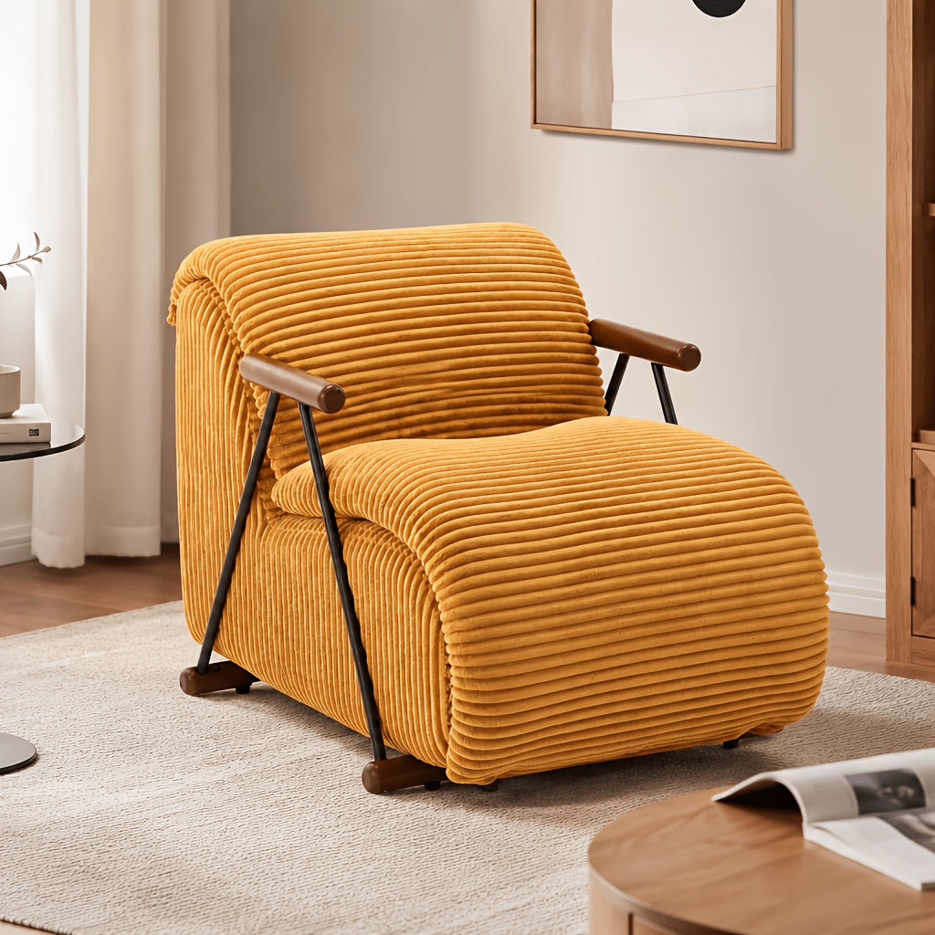 modern striped corduroy accent chair oversized padded single - Temu
