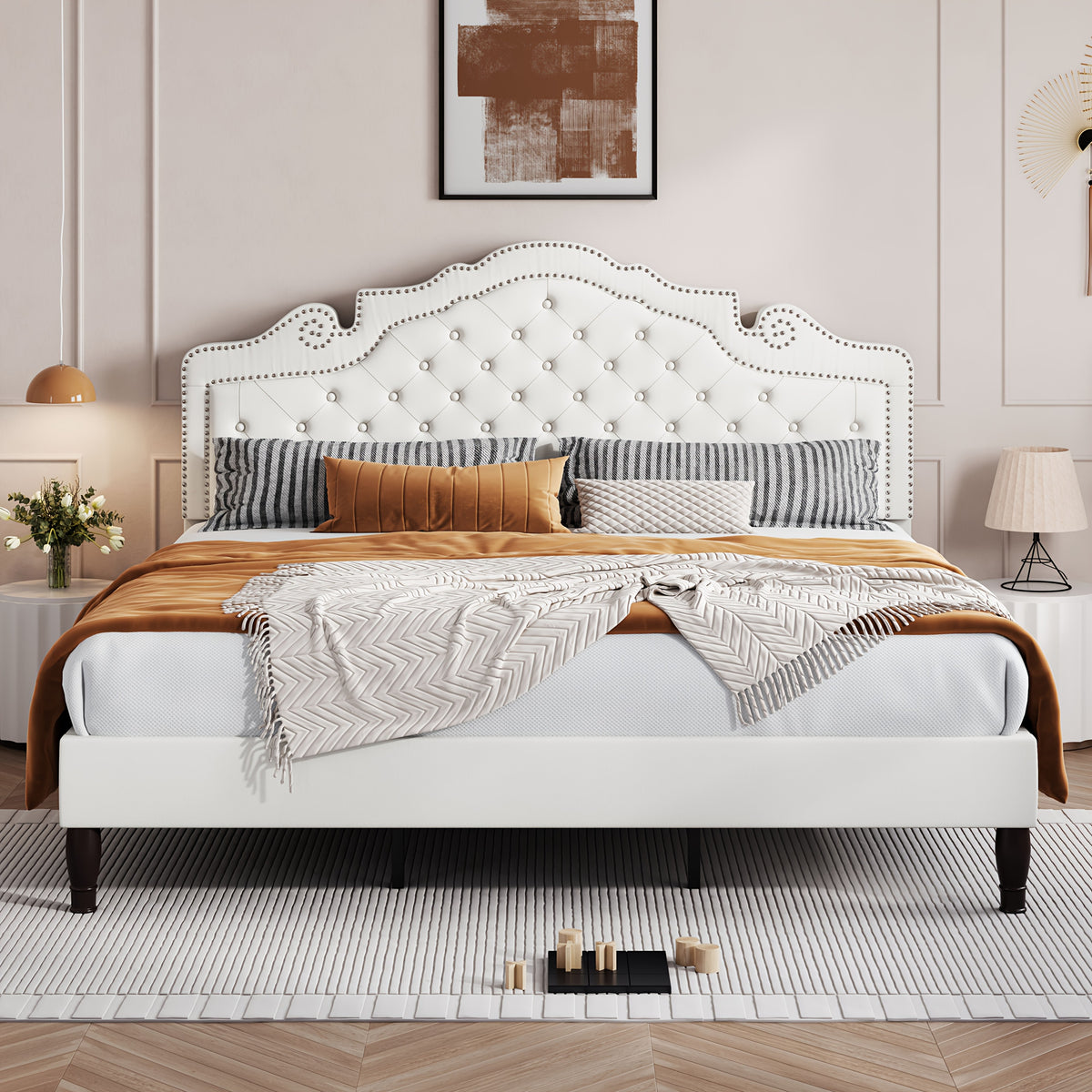 full queen king size bed frame adjustable velvet - Temu