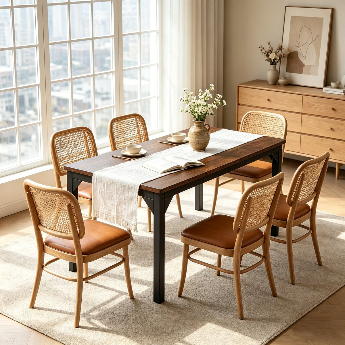 industrial dining table 6 8 people 71 long large - Temu