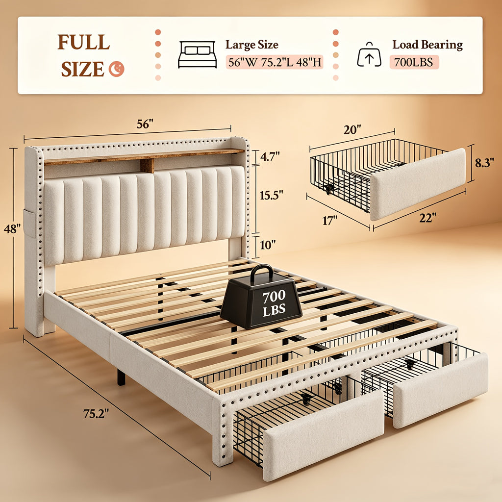 king size upholstered bed frame   2 underbed - Temu