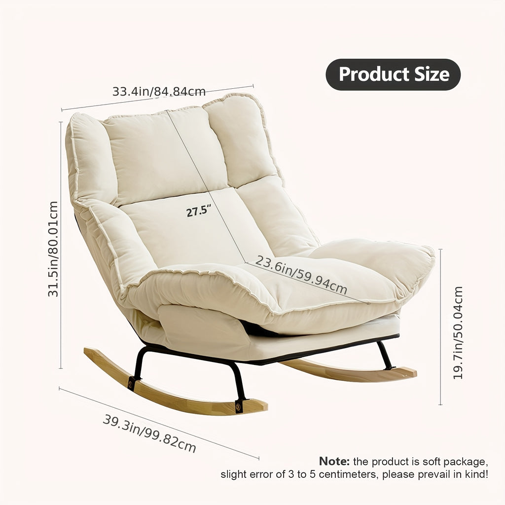 foam padded curved rocker lounge chair manual recline handle - Temu