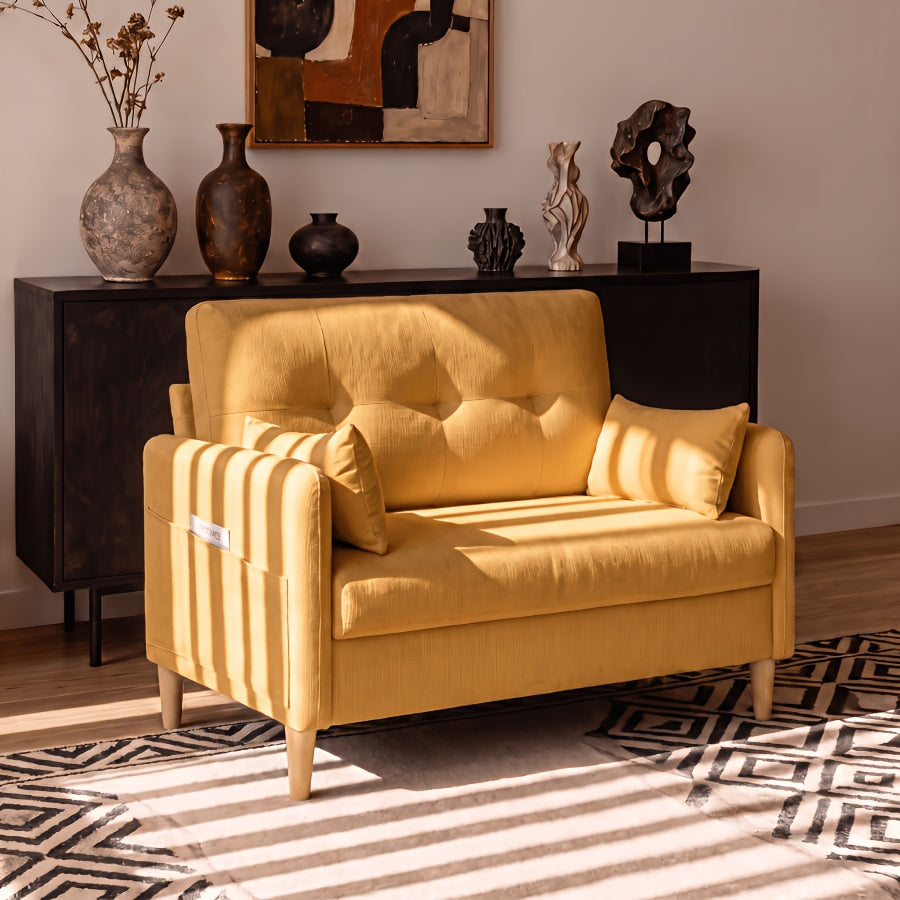 loveseat sofa 47 small couch living room comfy chenille - Temu