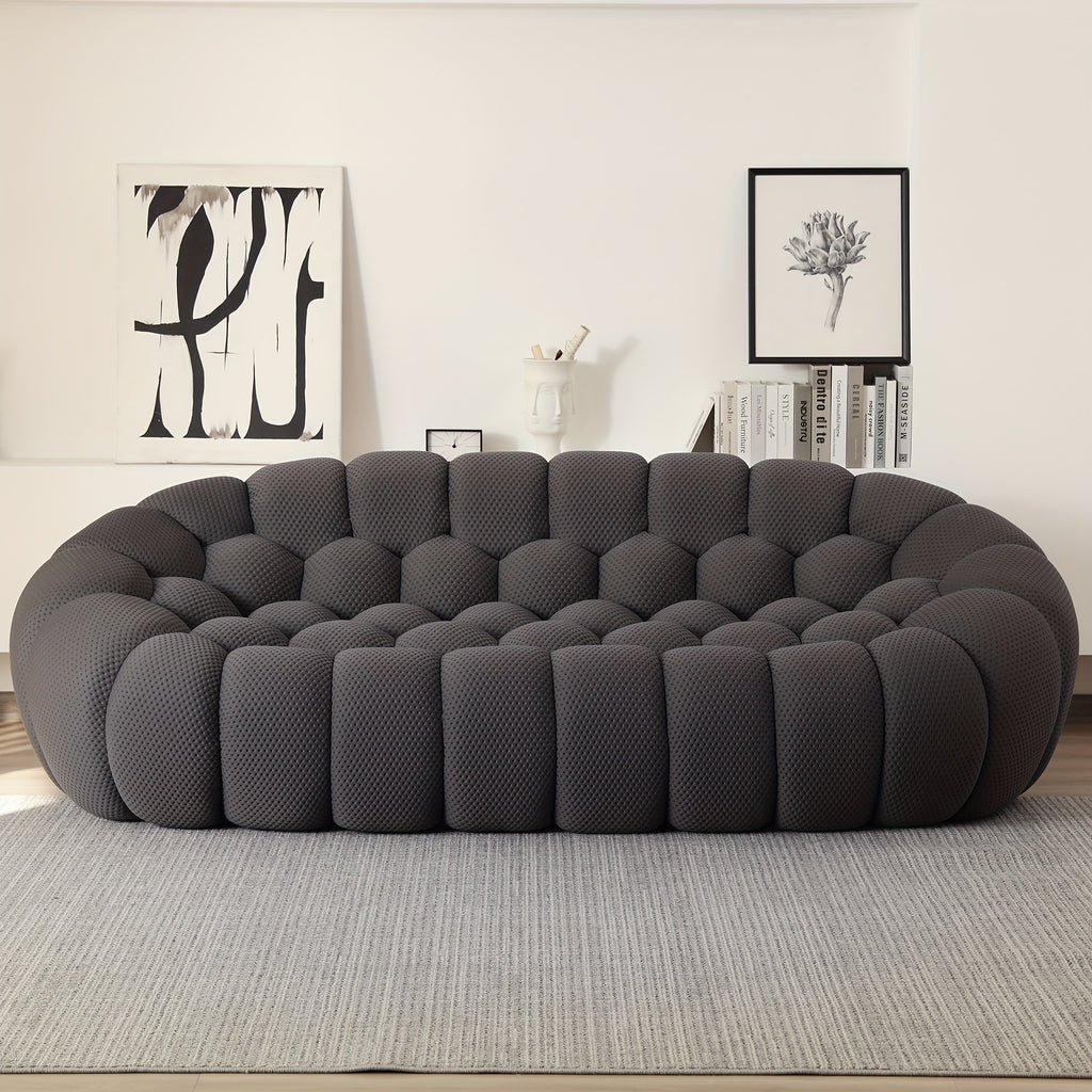 100 03 modern upholstered curved sofa 3 seater mesh fabric - Temu