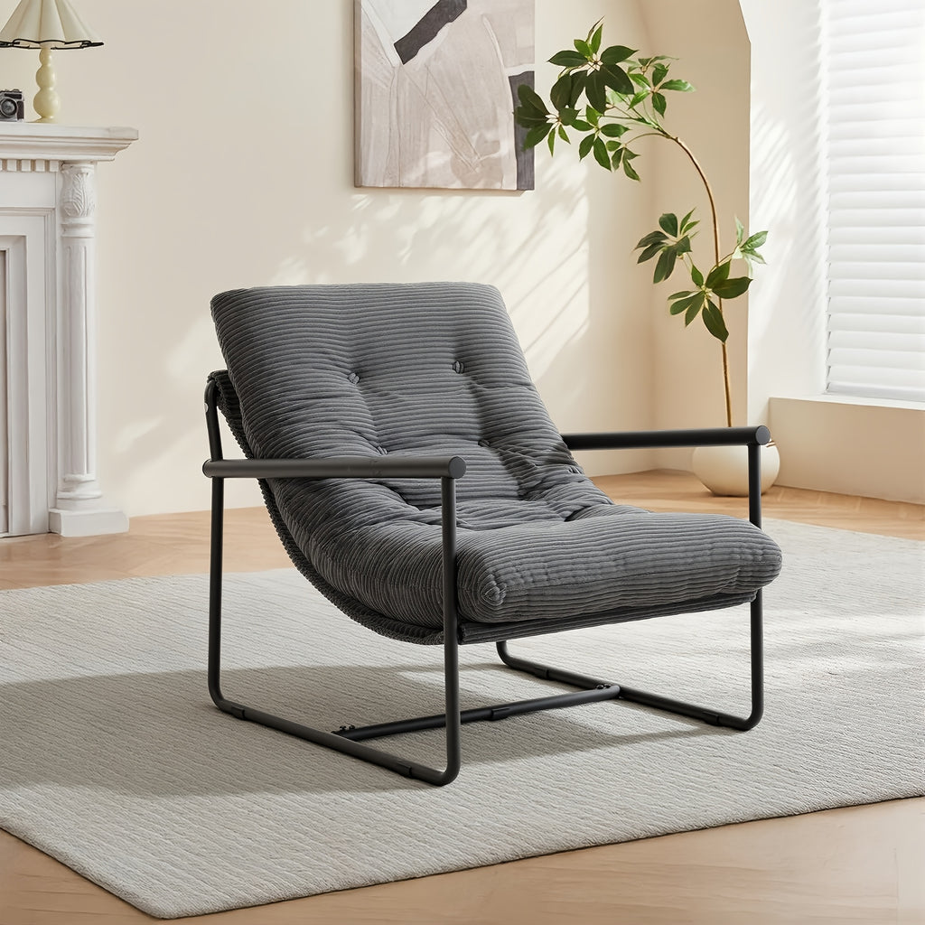 oversized corduroy accent lounge chair tufted thick padded - Temu