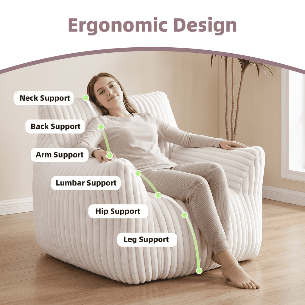 cozy plush bean bag chair armrests ultra soft fluffy single - Temu