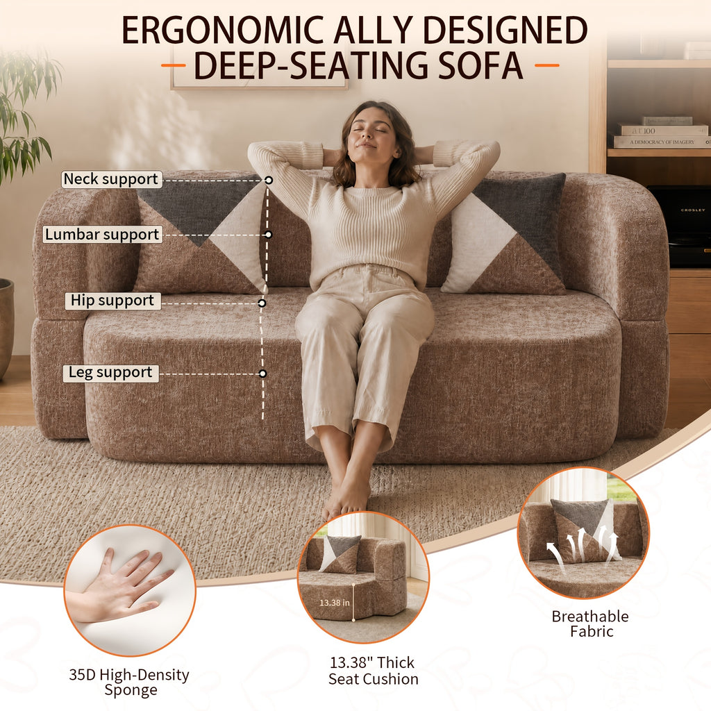 79 convertible sofa bed boneless couch small 2 in 1 folding - Temu