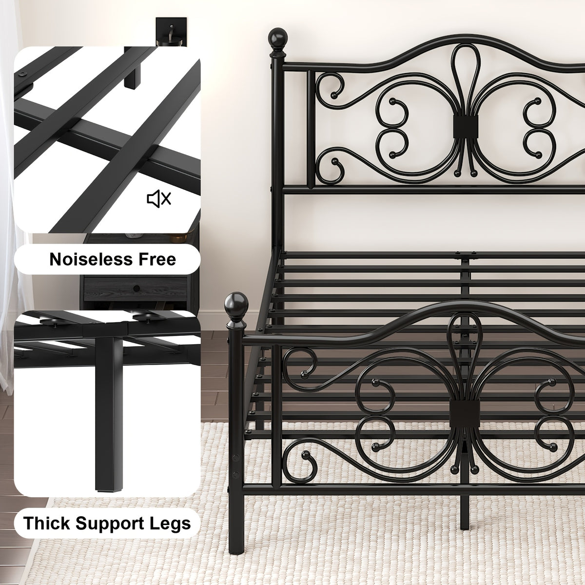 bed frame bed storage metal platform bed vintage   - Temu