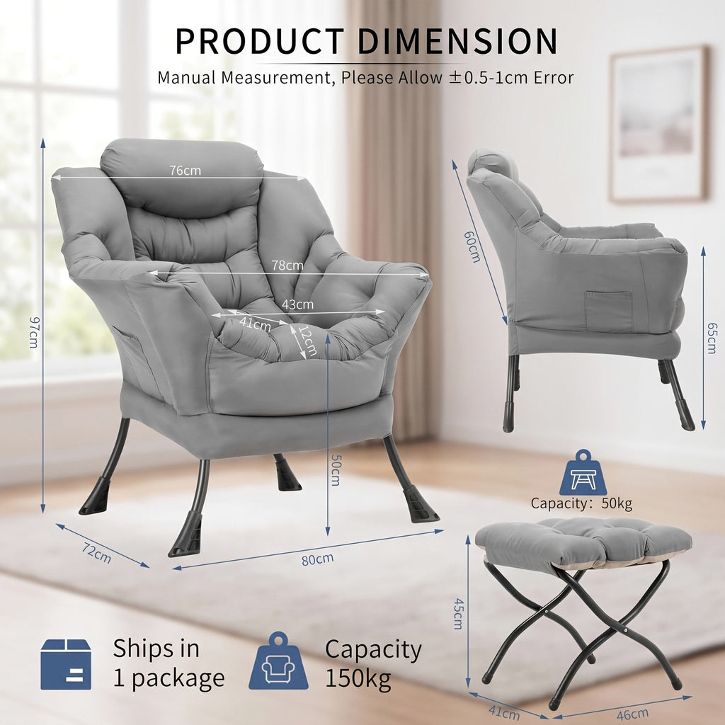 accent lounge reading arm chair footstool - Temu