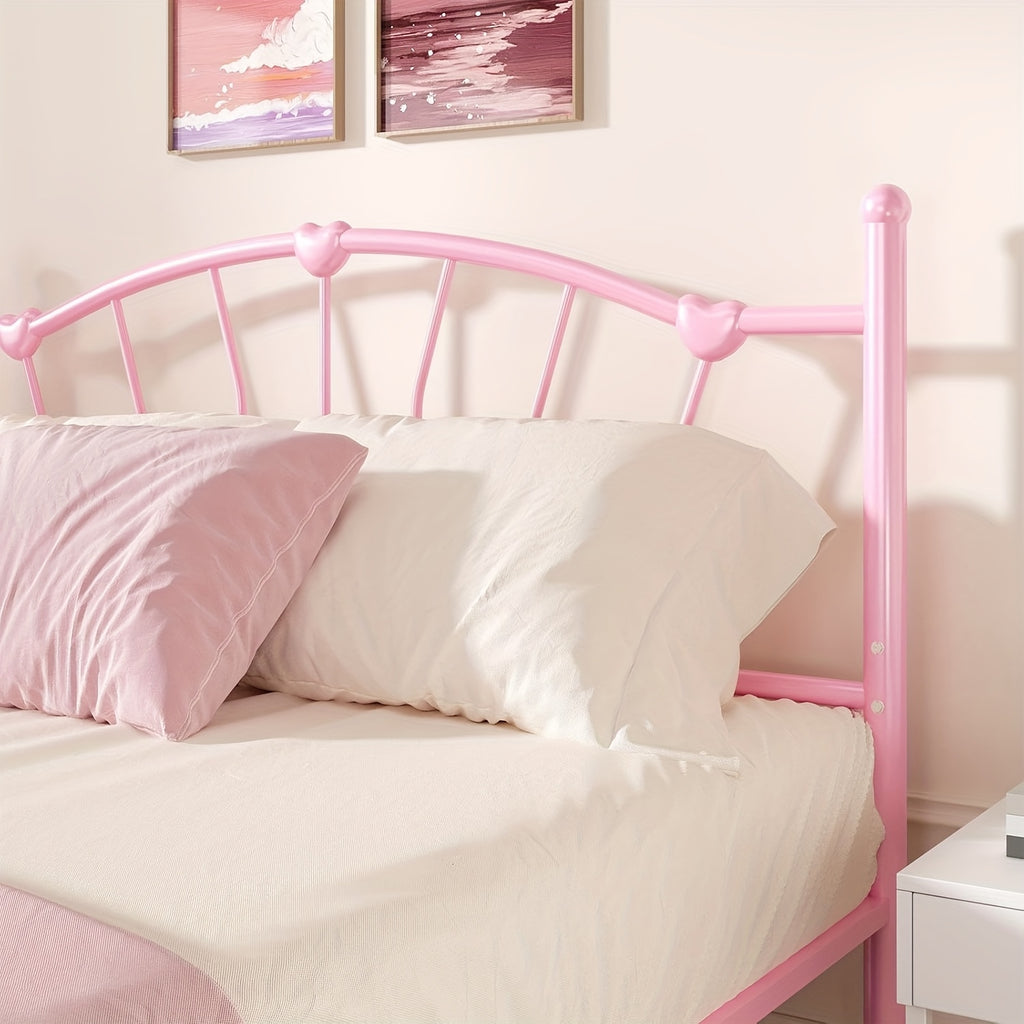 twin full queen size metal platform bed frame heart shaped - Temu