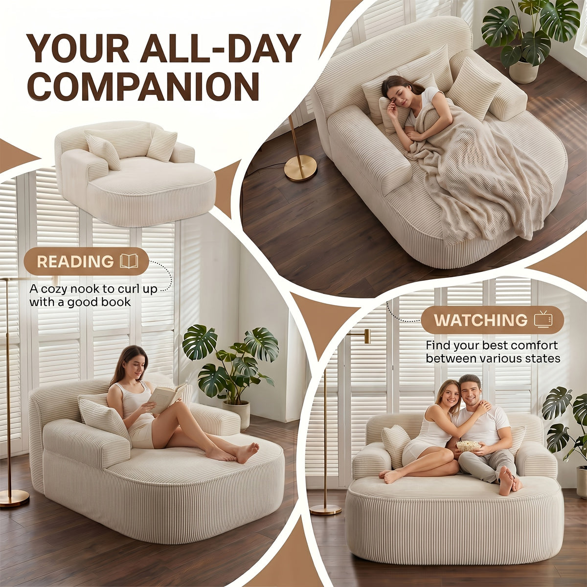 oversized chaise lounge chair indoor boneless couch cloud - Temu