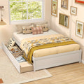 full size wooden platform bed frame 2 rolling - Temu